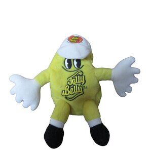 Jelly Belly Lemon Jelly Bean Plush Keychain Clip 6" Vintage 1999